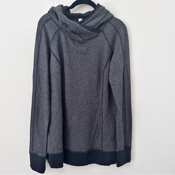Lululemon Think Fast Hoodie Heathered Herringbone Heathered Black 12 - Picture 5 of 9